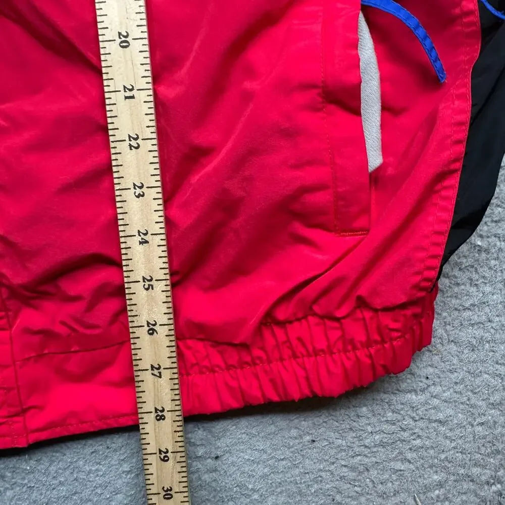 Vintage Columbia Bugaboo Jacket Mens Large Blue Red Black Hooded Nylon Shell